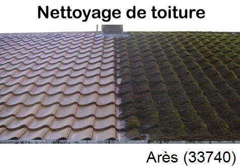 Travaux démoussage toiture Arès-33740