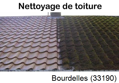 Travaux démoussage toiture Bourdelles-33190