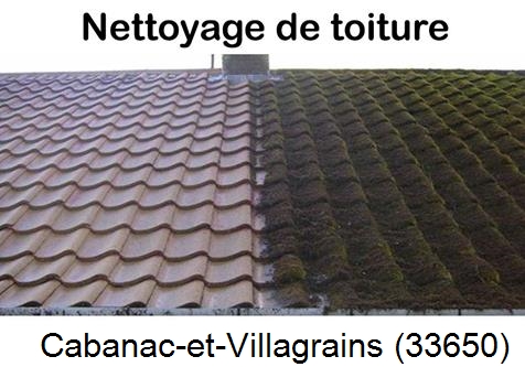 Travaux démoussage toiture Cabanac-et-Villagrains-33650