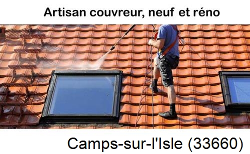 Anti-mousse sur toiture Camps-sur-l'Isle-33660