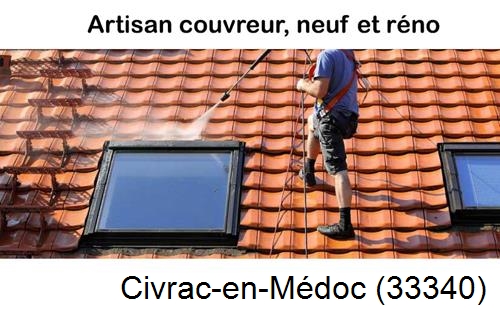 Anti-mousse sur toiture Civrac-en-Médoc-33340