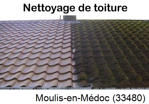 Travaux démoussage toiture Moulis-en-Médoc-33480