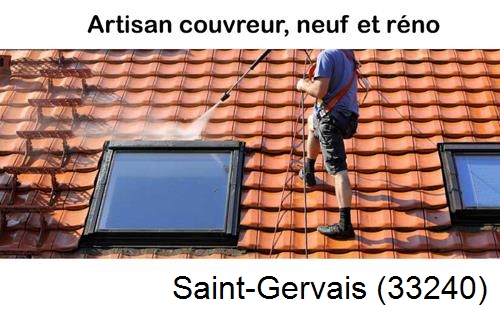 Anti-mousse sur toiture Saint-Gervais-33240